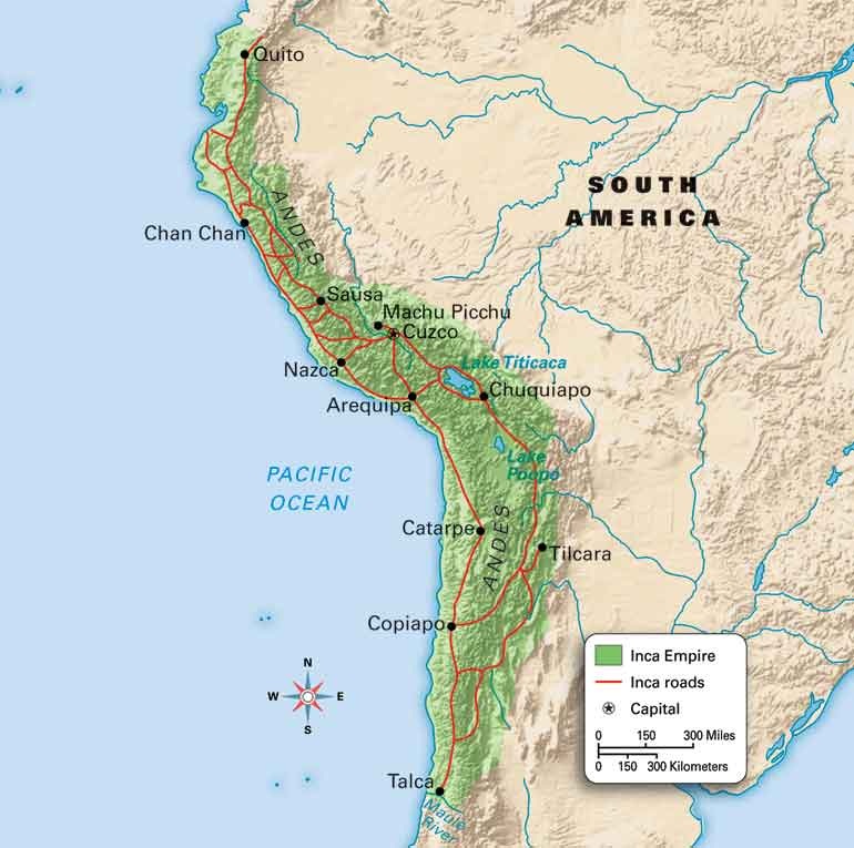 Map of the Inca Empire - Museum of Peru: The Incas
